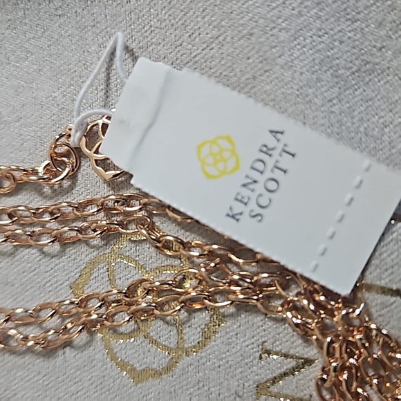Kendra Scott Tae Dichroic Glass, Long Pendant Tassel Rose Gold Necklace - Picture 3 of 6